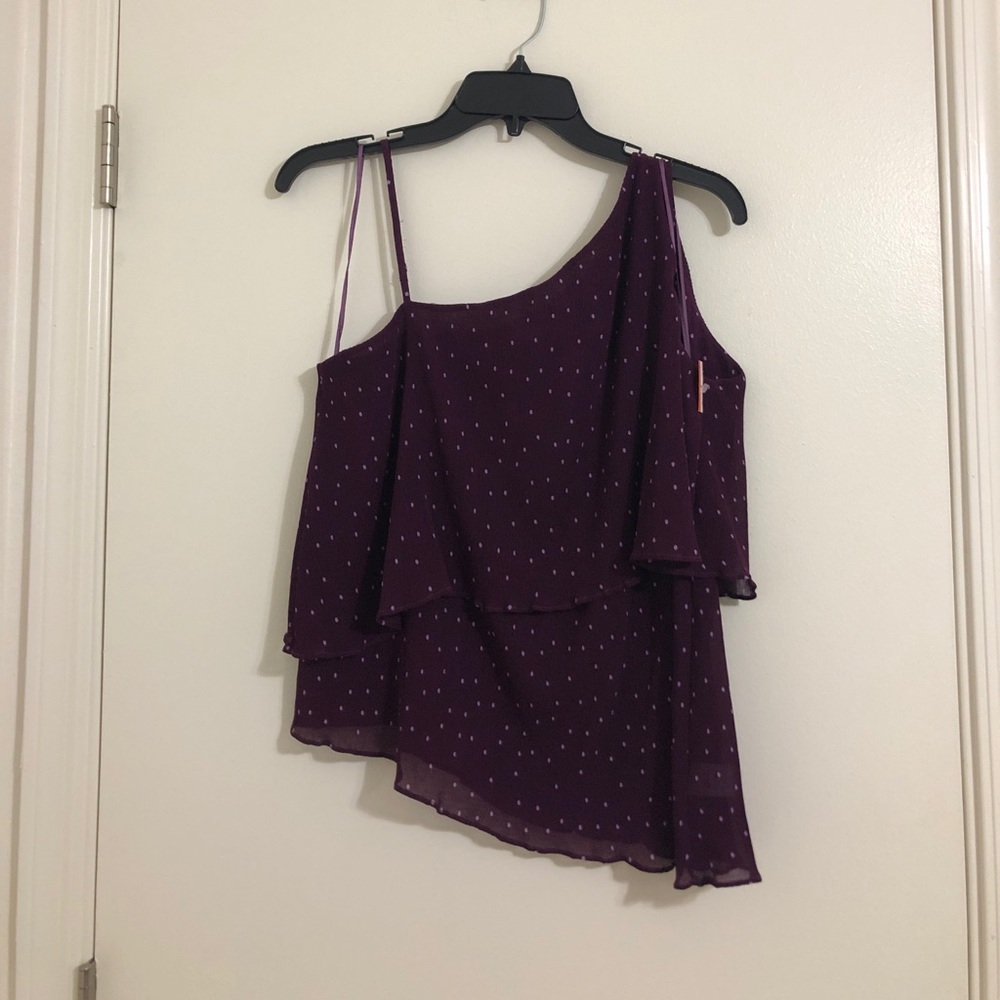 NEW Parker One Shoulder Polka Dot Blouse, XS
